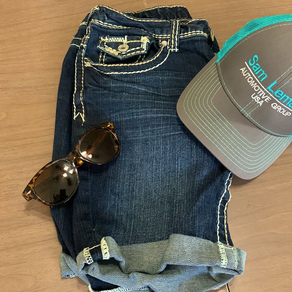 Dark wash jeans shorts